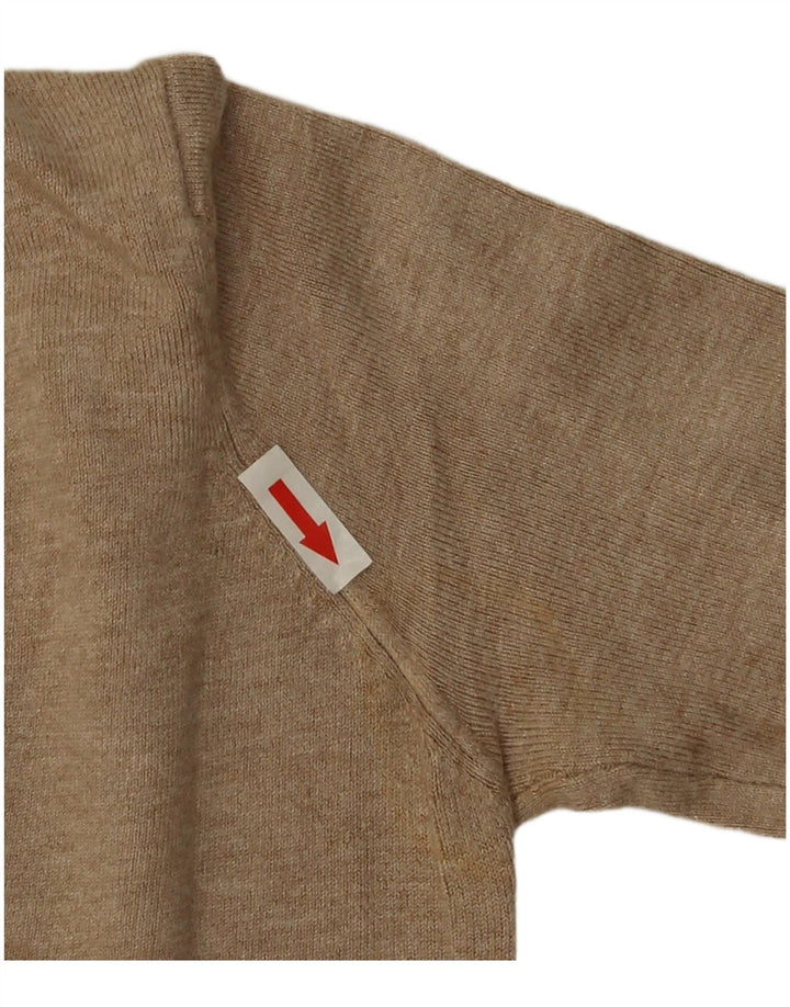 Zara Damen-Pullover mit V-Ausschnitt, Gr. 10, Größe S, Beige, Viskose