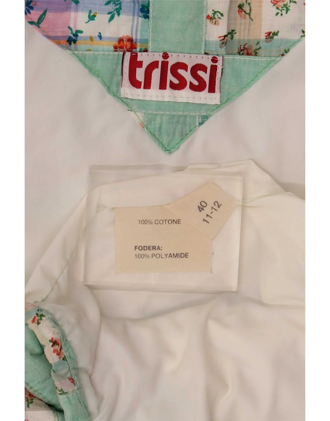 Trissi Damen-Weste IT 40 aus mittelgrüner Patchwork-Baumwolle
