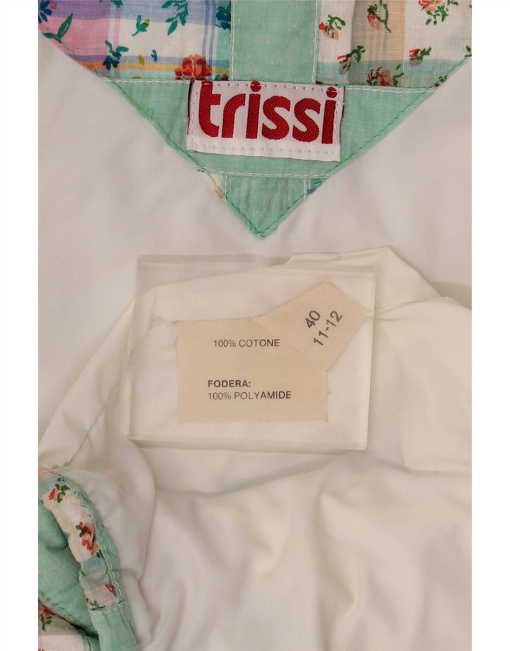 Trissi Damen-Weste IT 40 aus mittelgrüner Patchwork-Baumwolle