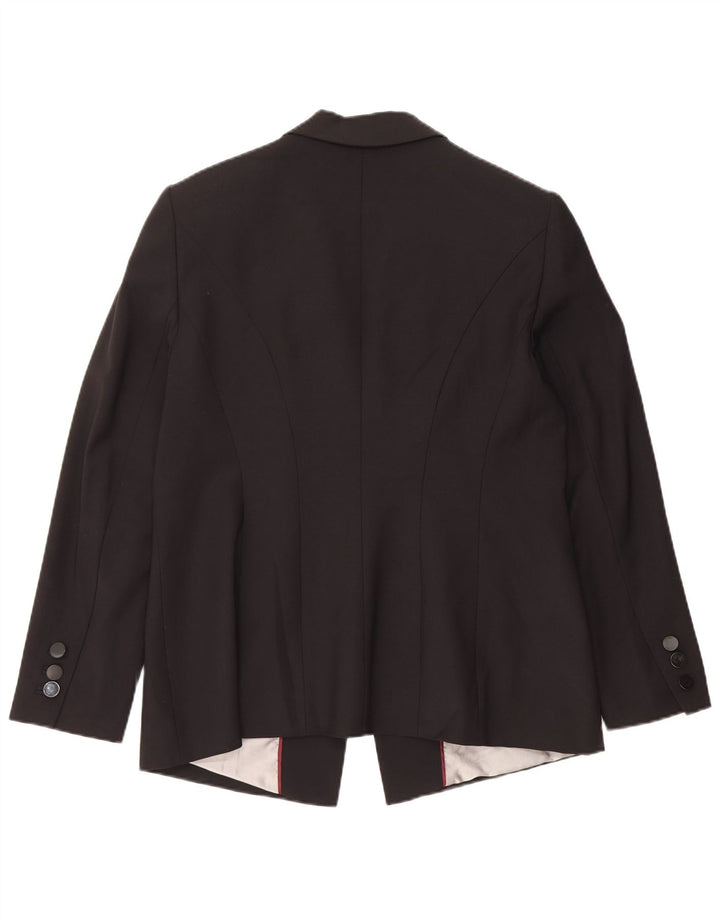 Marks & Spencer Damen 1-Knopf-Blazerjacke UK 16 Large Schwarz Schurwolle