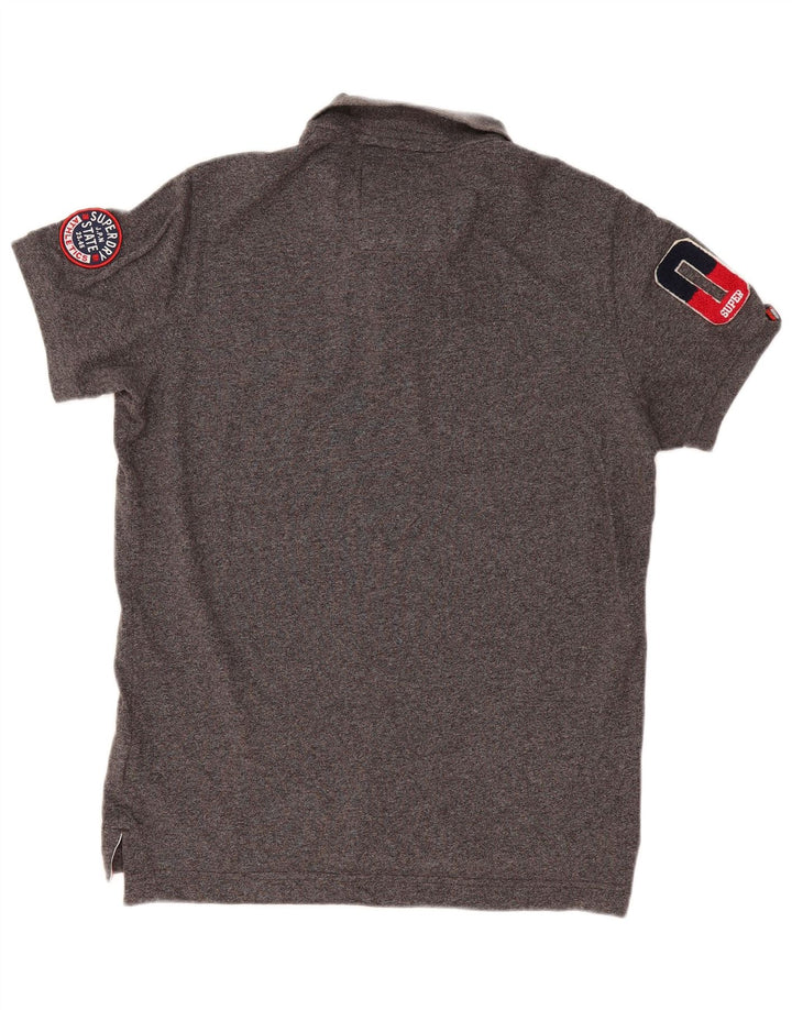 Superdry Herren-Poloshirt mit Grafik, XL, grau meliert, Baumwolle