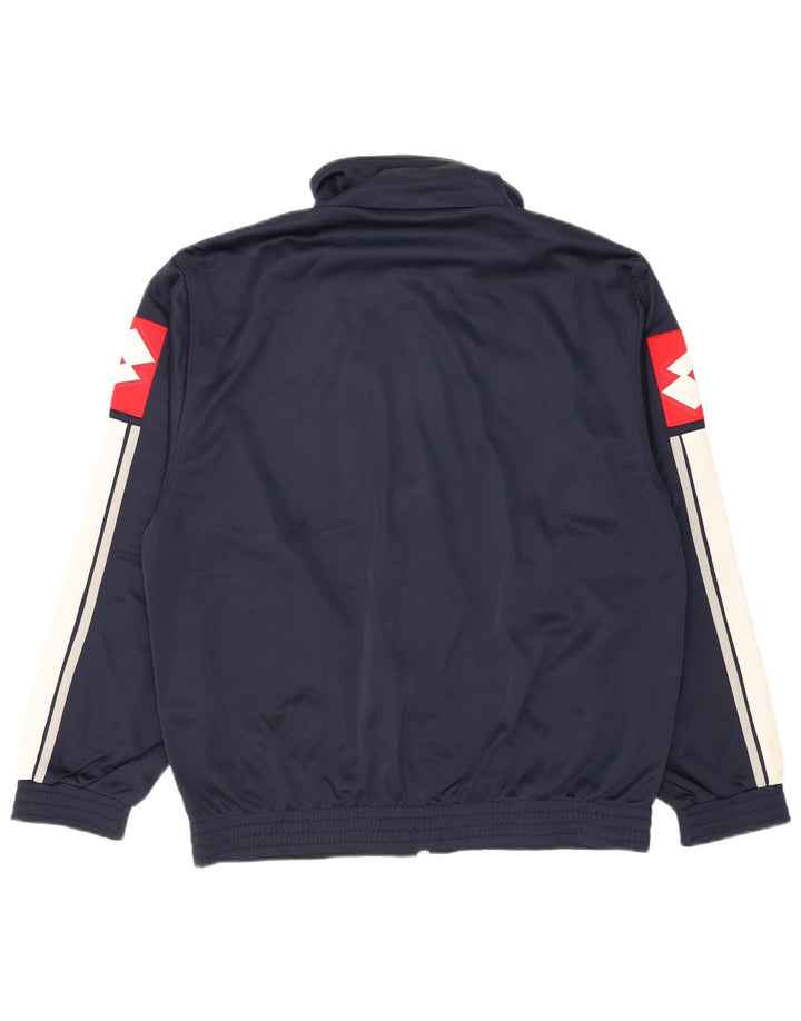 Lotto Herren-Trainingsanzugoberteil mit Grafik, XL, Marineblau, Farbblock-Polyester