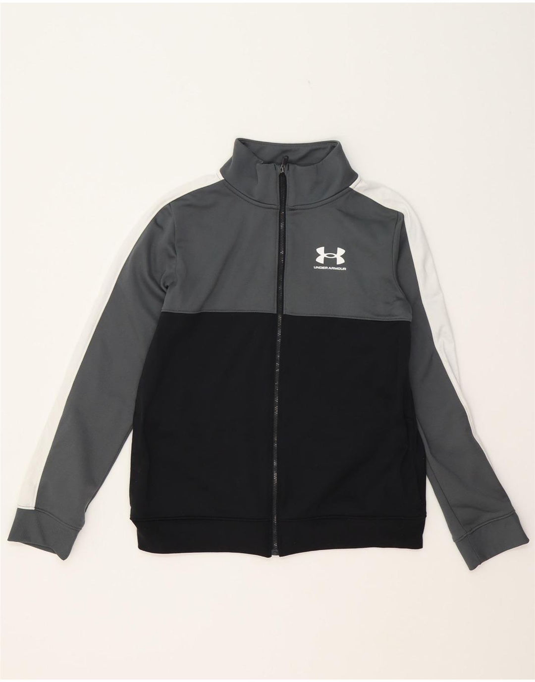 UNDER ARMOUR Boys Tracksuit Top Jacket 13-14 Years XL  Black Colourblock Vintage Under Armour and Second-Hand Under Armour from Messina Hembry 