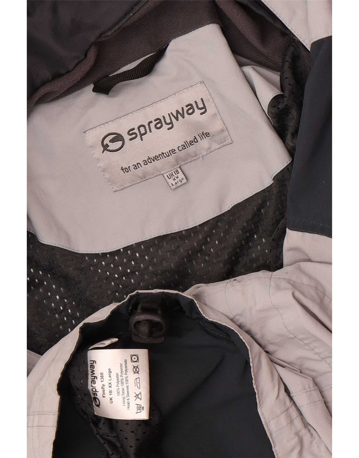 Sprayway Damen-Regenjacke mit Kapuze, übergroß, UK 18, XL, Grau, Farbblock