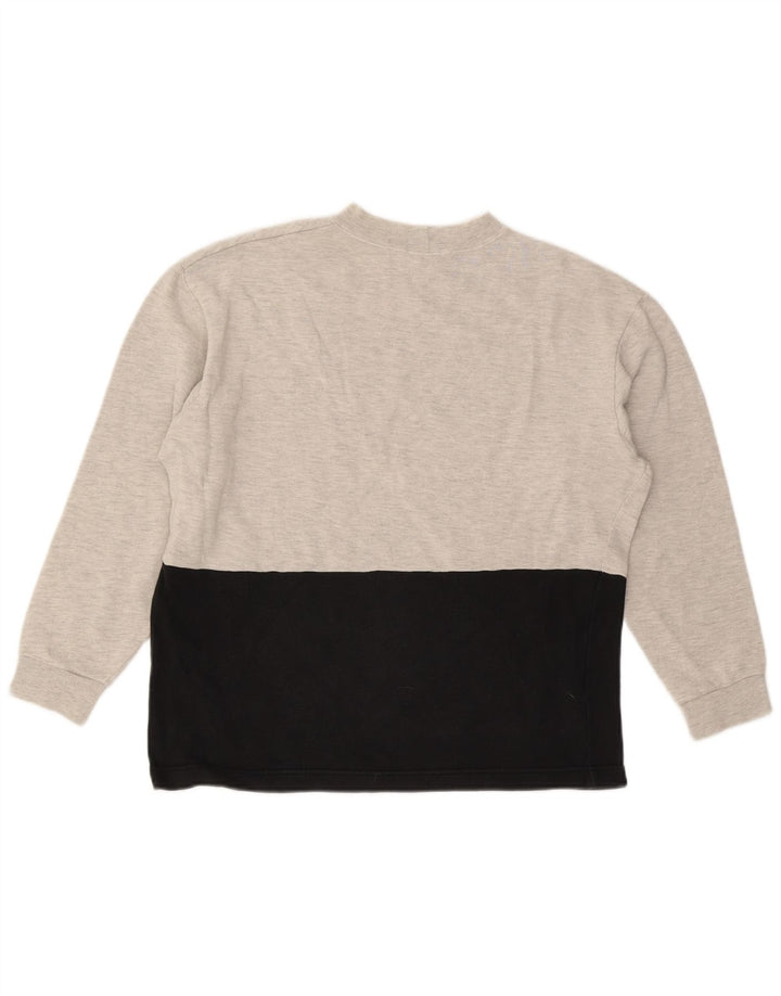 BENETTON Herren-Sweatshirt mit Grafik, Größe S, Grau, Colourblock-Baumwolle