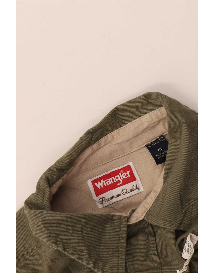 Wrangler Herrenhemd XL Khaki Baumwolle