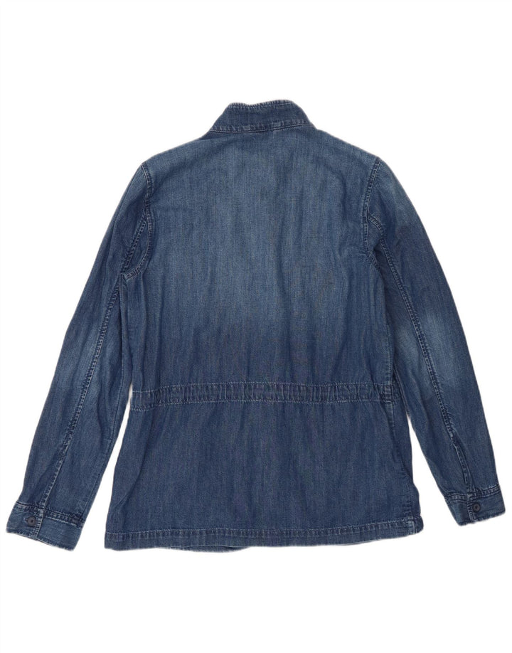 Gap Damen Jeanshemd UK 10 Small Blau Baumwolle