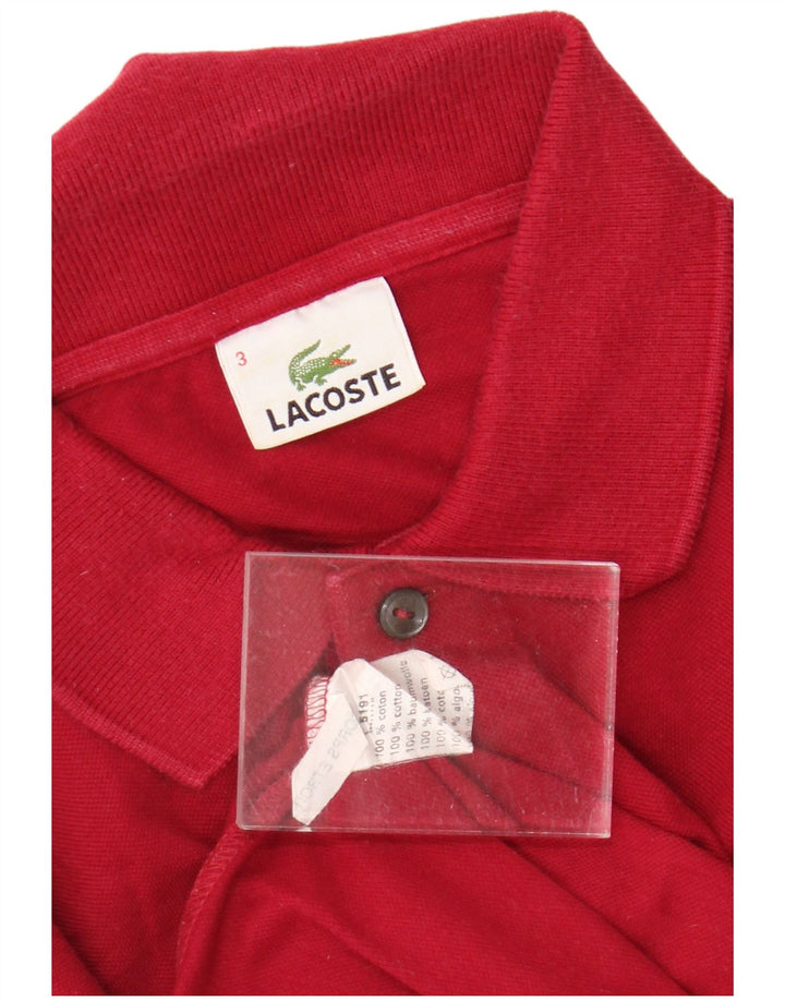 LACOSTE Herren-Poloshirt, Größe 3, klein, rote Baumwolle