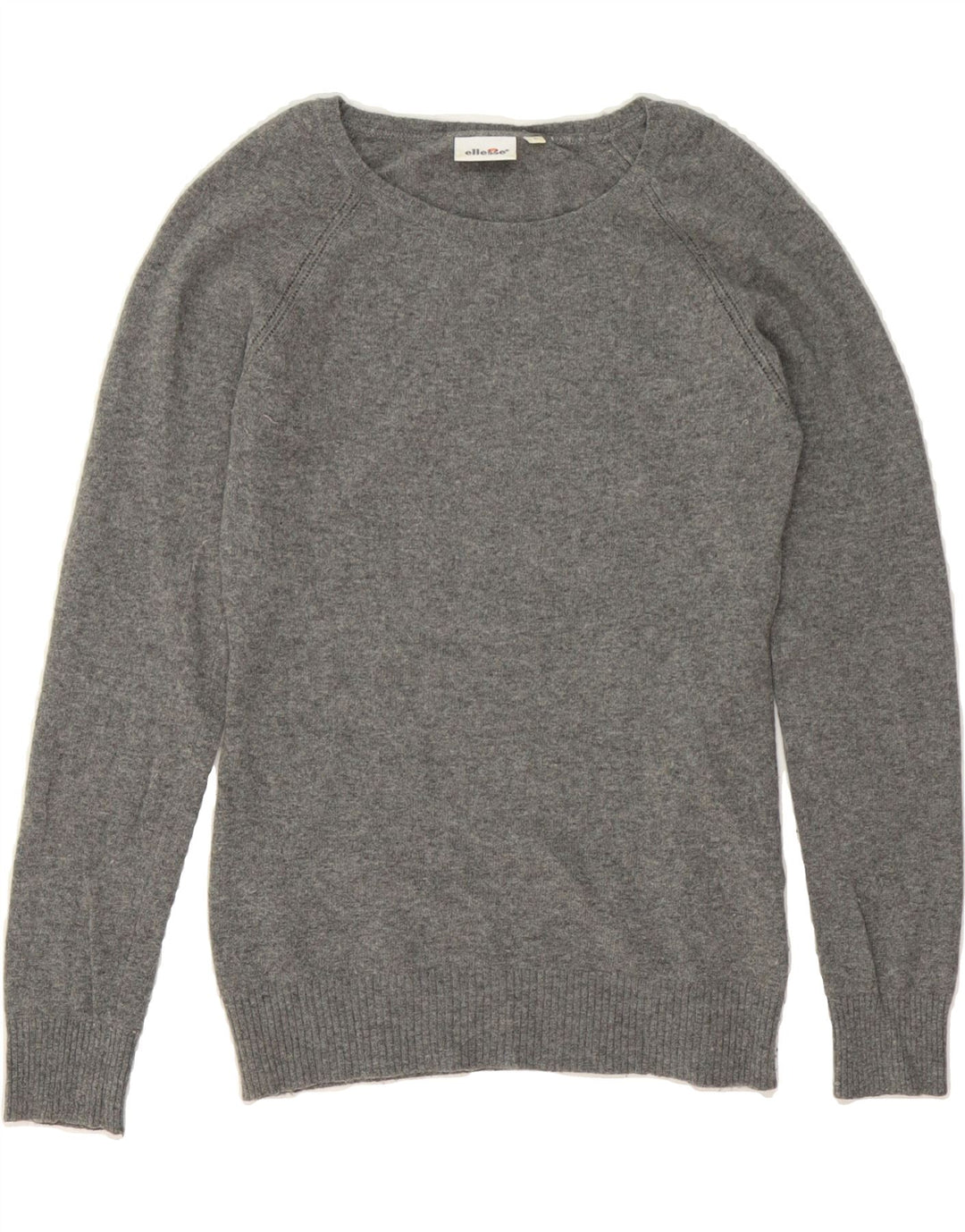 ELLESSE Womens Boat Neck Jumper Sweater UK 10 Small Grey Wool Vintage Ellesse and Second-Hand Ellesse from Messina Hembry 