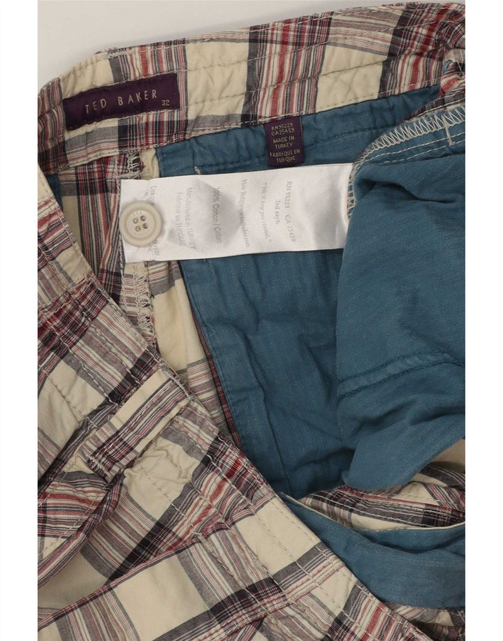 Ted Baker Herren-Chino-Shorts, W32, mittelgroß, mehrfarbig, kariert, Baumwolle