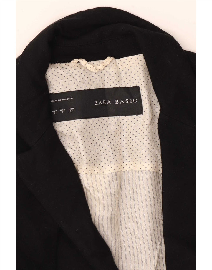 Zara Damen 1-Knopf-Blazerjacke UK 10 Small Schwarz