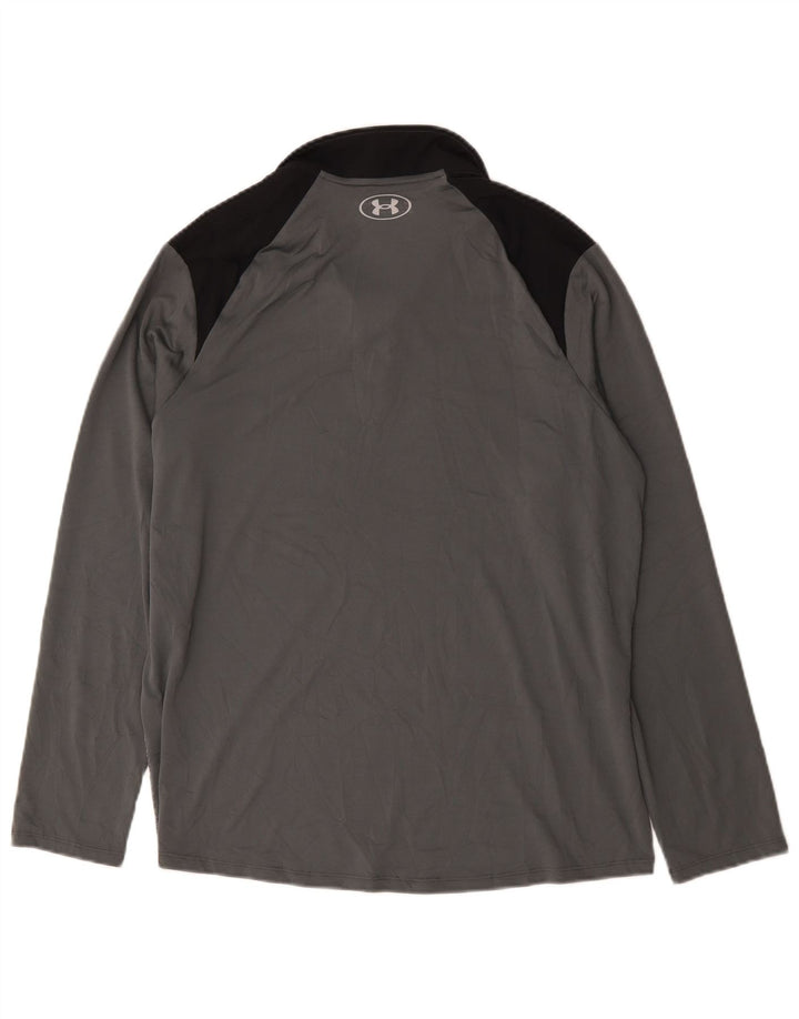 Under Armour Herren-Pullover-Trainingsanzugoberteil mit Reißverschluss, Größe L, Grau, Farbblock