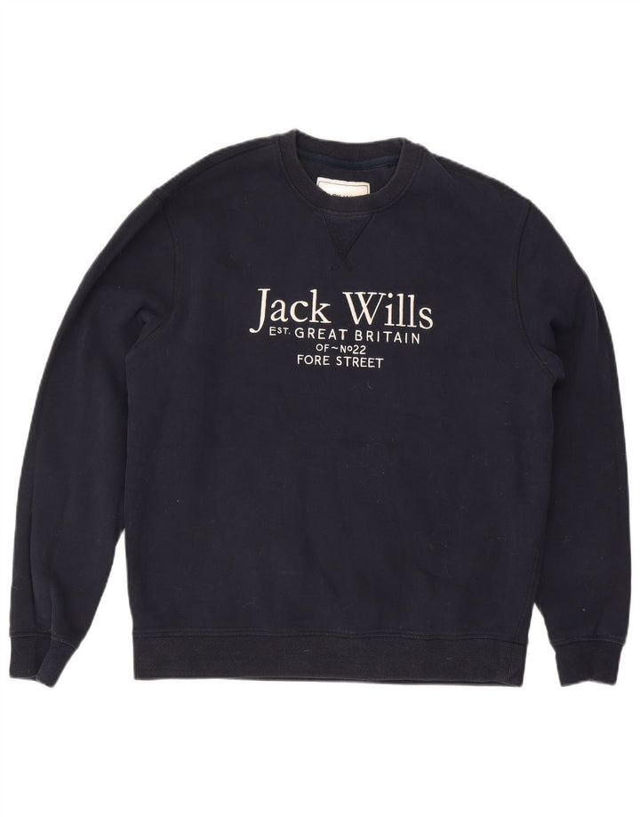 Jack Wills Herren-Sweatshirt mit Grafik, groß, marineblau, Baumwolle
