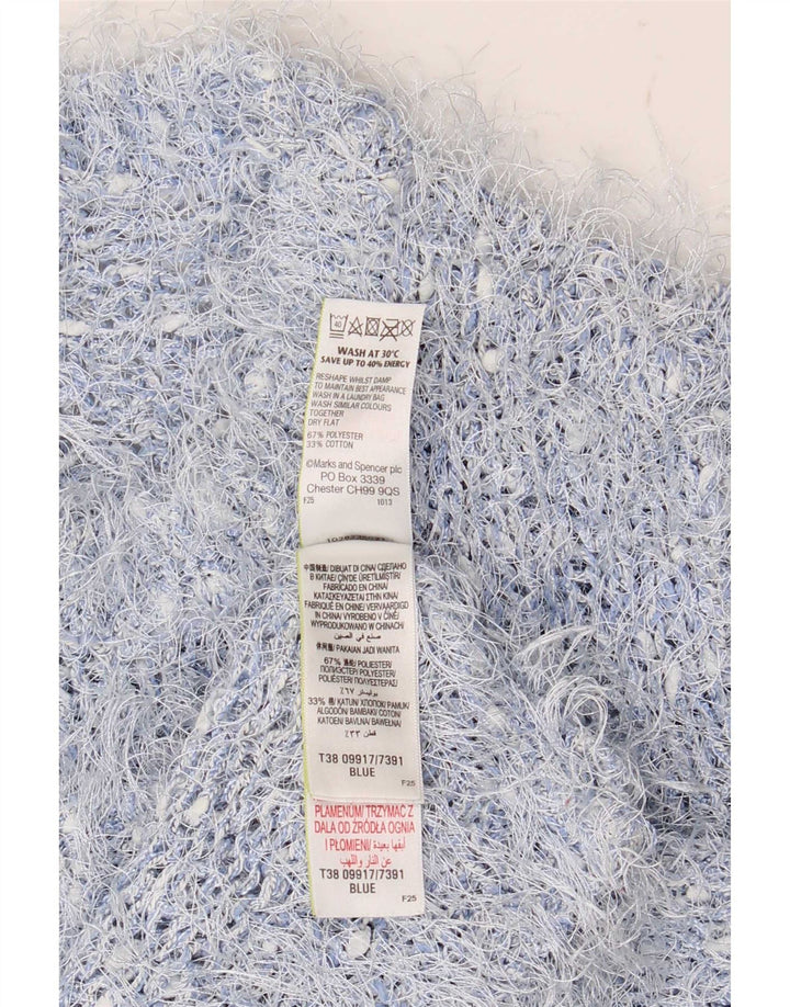 Marks & Spencer Damen-Pullover mit Rundhalsausschnitt, UK 20 2XL, Blau, Polyester
