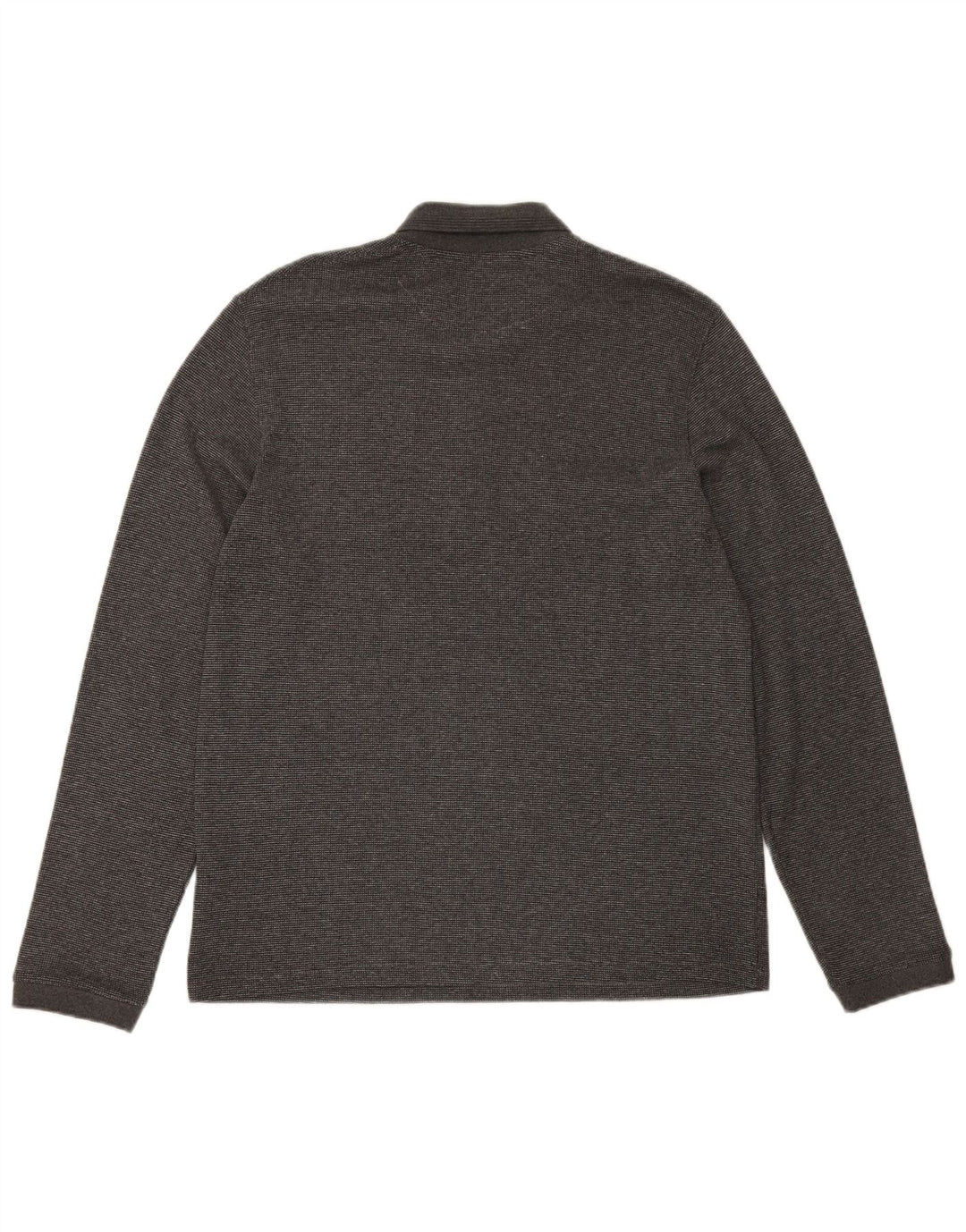 TED BAKER Herren London Langarm-Poloshirt, Größe 5 XL, graue Baumwolle