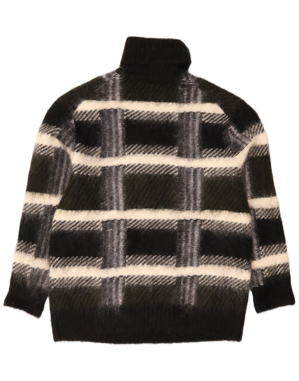 Cos Damen-Pullover mit Rollkragen, übergroß, Gr. 14, mittelschwarz kariert