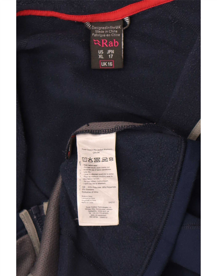 Rab Womens Zip Hoodie Pullover UK 16 Large Marineblau Polyester