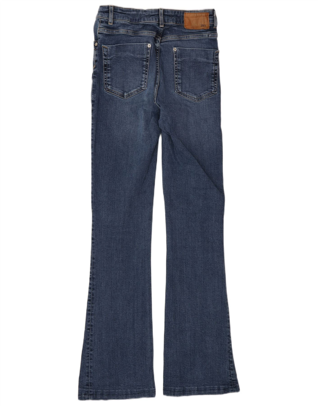 Zara Damen Schlagjeans EU 38 Small W28 L32 Blaue Baumwolle