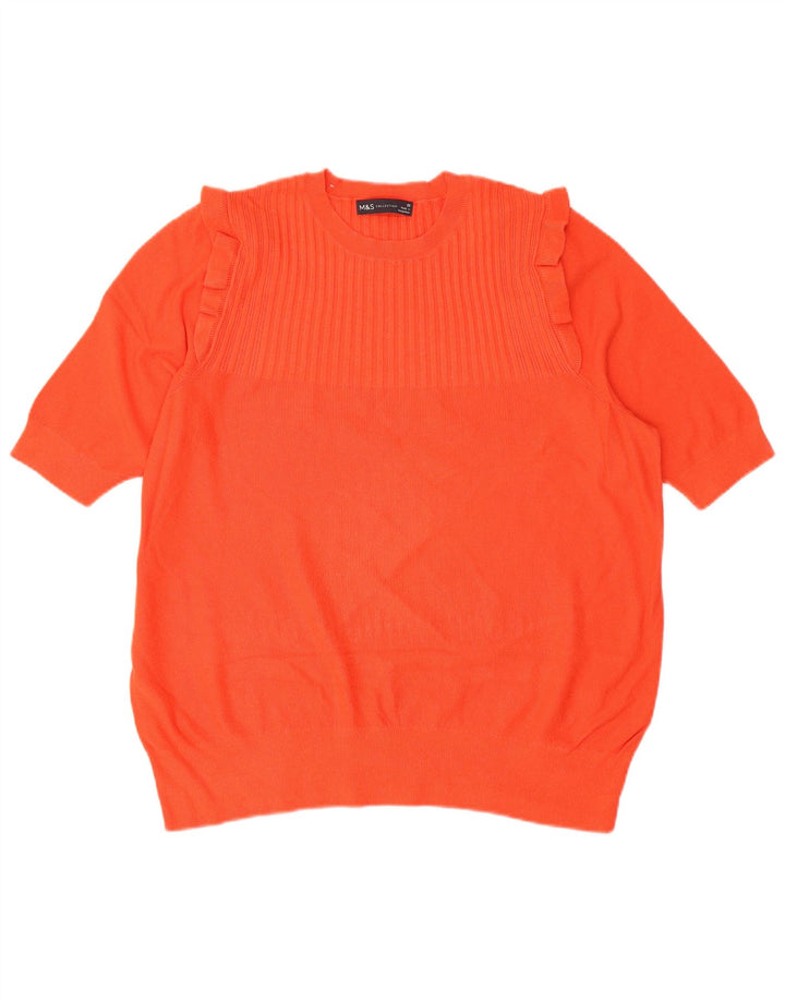Marks & Spencer Damen Bluse Top UK 20 2XL Orange Viskose