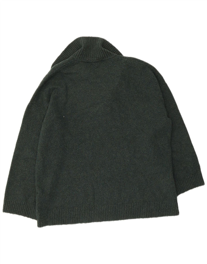 Übergroßer Rollkragenpullover von Zara für Damen, UK 14, mittelgrünes Nylon