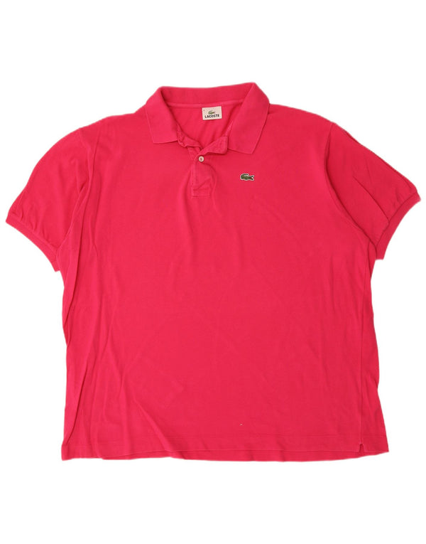 LACOSTE Herren Poloshirt Größe 9 5XL Rosa Baumwolle