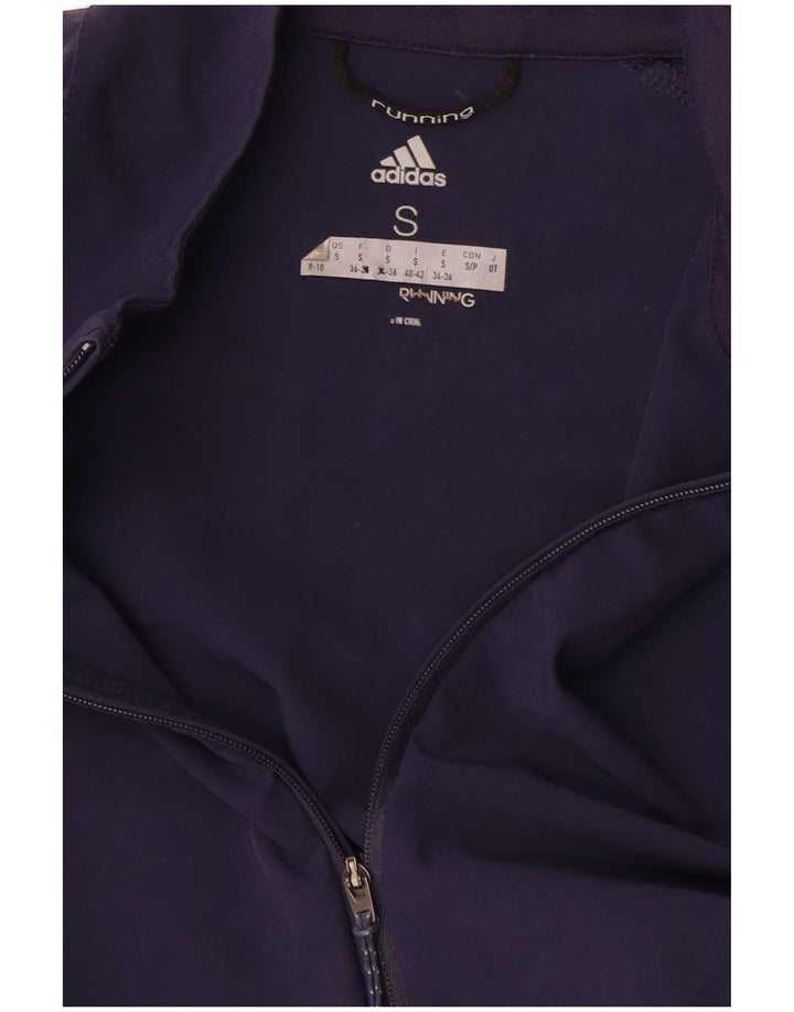 Adidas Damen-Lauf-Trainingsanzug-Oberteiljacke UK 8/10 Small Marineblau