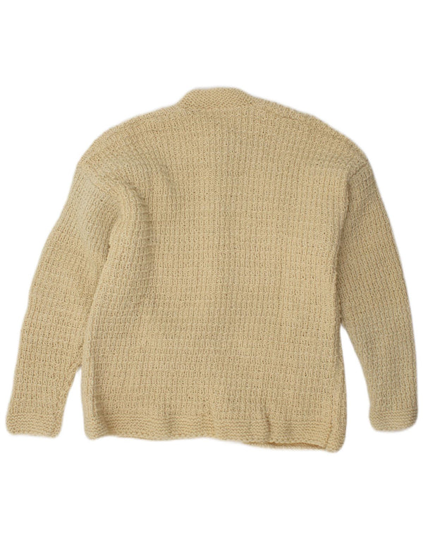 Vintage Damen Cardigan Pullover UK 12 Medium Off White