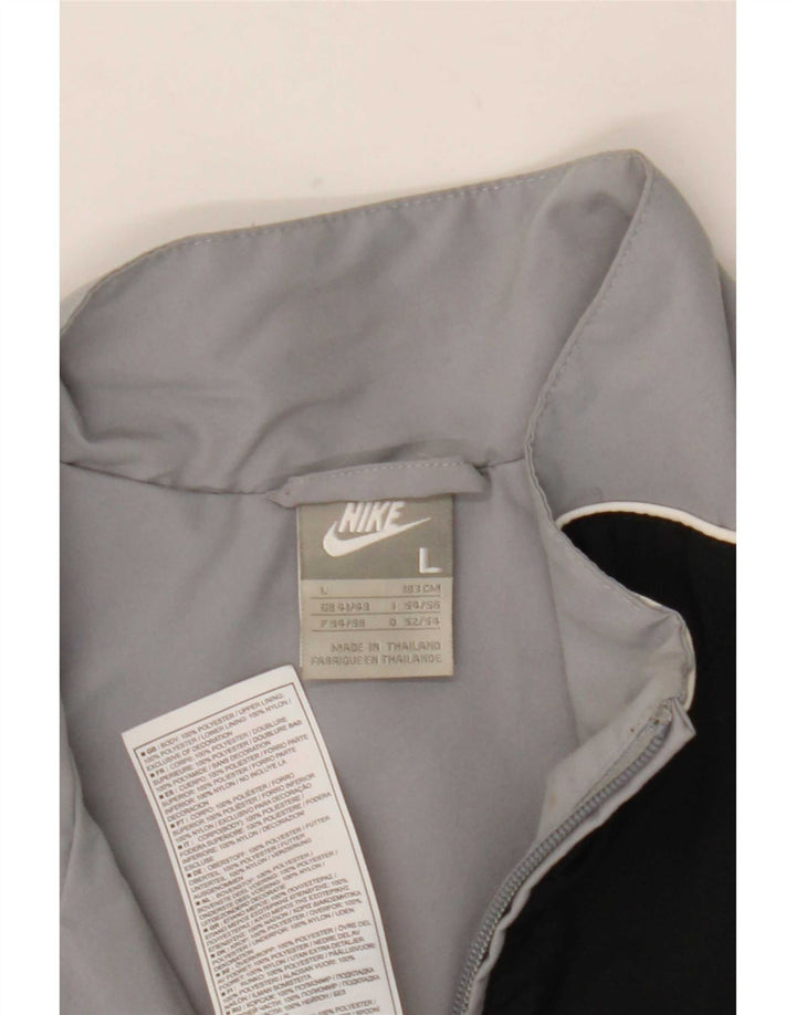 Nike Herren-Trainingsanzugoberteil, UK-Größe 41/43, großes graues Colourblock-Polyester