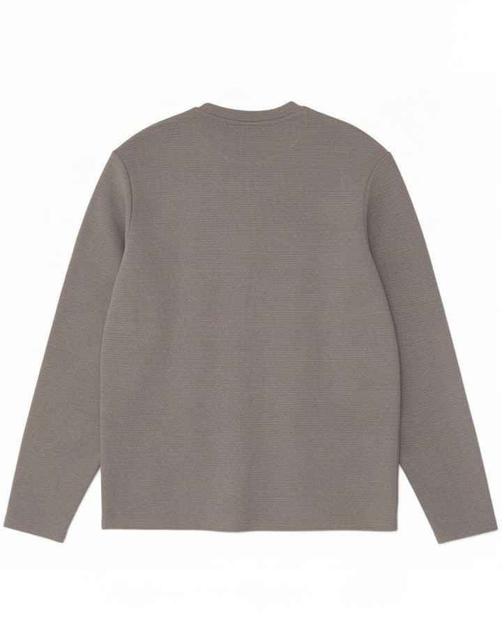 Zara Herren-Oberteil, langärmelig, mittelgrau, Polyester