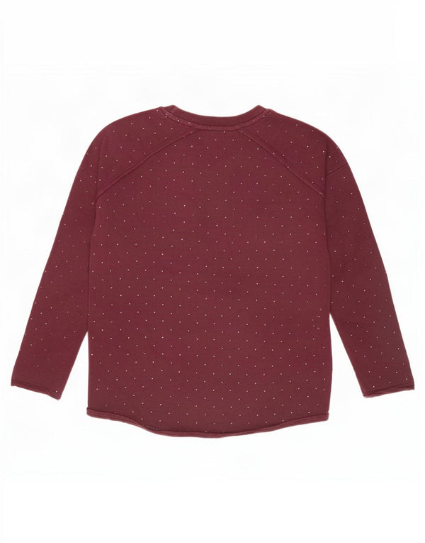 Sun68 Sweatshirt-Pullover für Mädchen, 11–12 Jahre, burgunderrot gepunktete Baumwolle