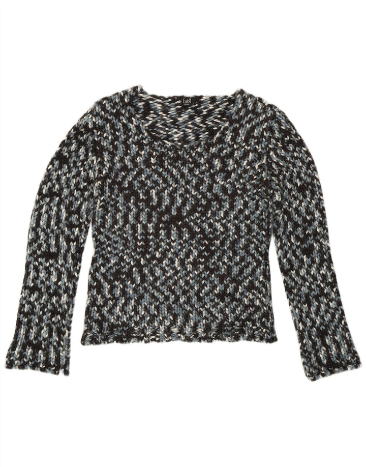 VINTAGE Womens Boat Neck Jumper Sweater UK 14 Medium Multicoloured Flecked