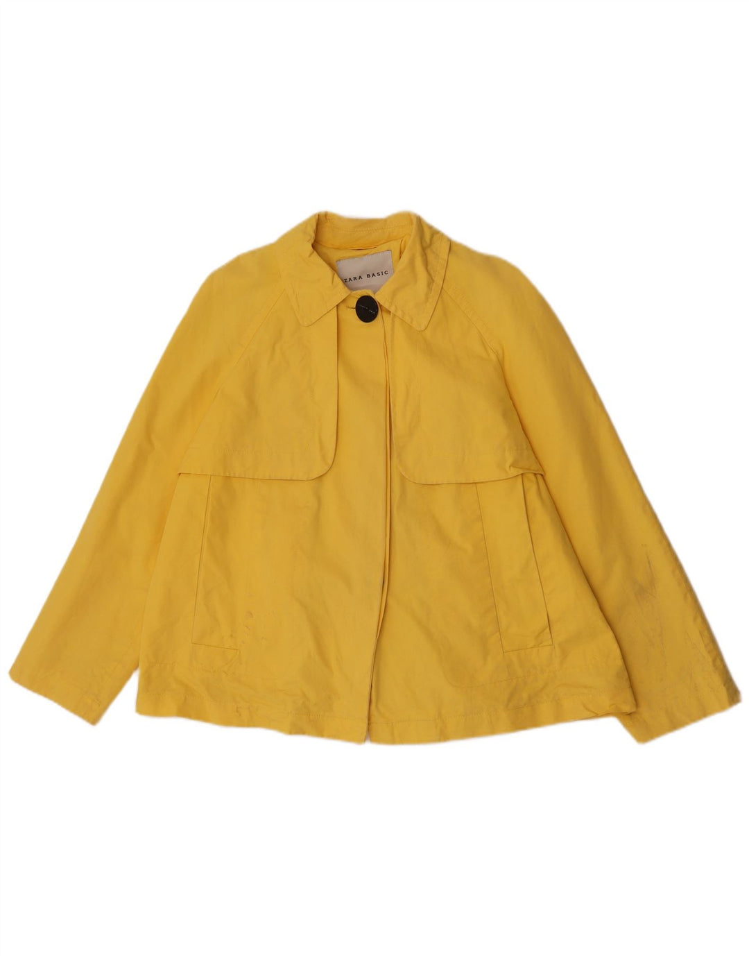 Zara Damen Bomberjacke UK 16 Große gelbe Baumwolle