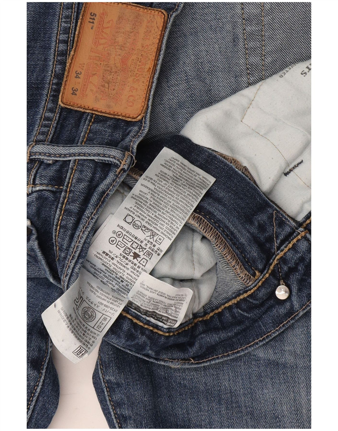 Levi's Herren 511 Slim Jeans W34 L28 Blaue Baumwolle
