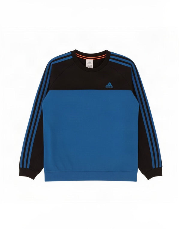 Adidas Sweatshirt-Pullover für Jungen, 11–12 Jahre, blaue Farbblock-Baumwolle