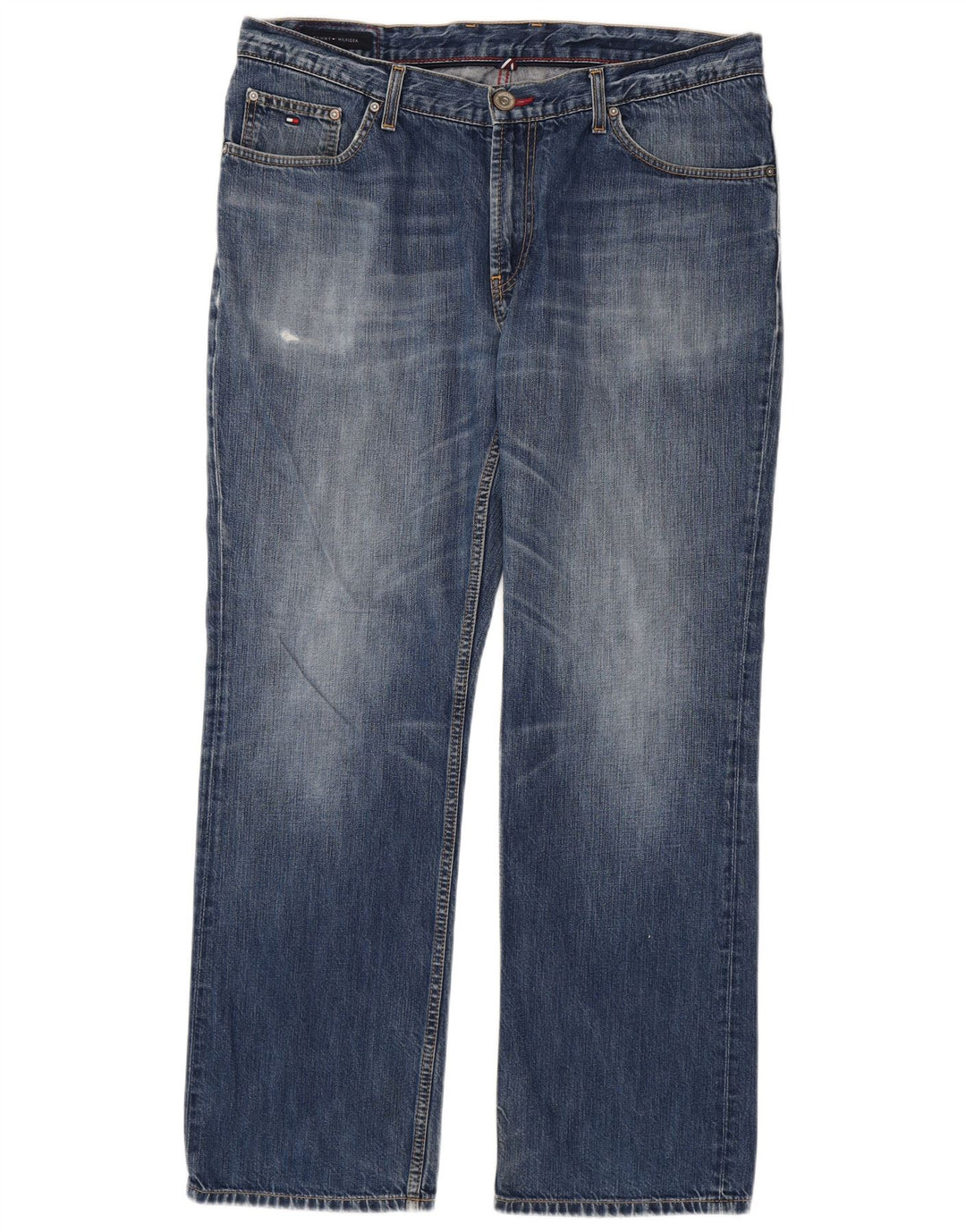 Tommy Hilfiger Herren Straight Jeans W38 L32 Blaue Baumwolle