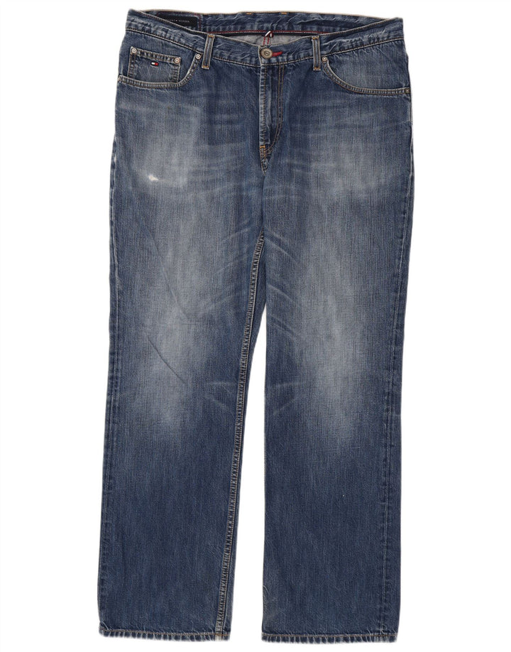 Tommy Hilfiger Herren Straight Jeans W38 L32 Blaue Baumwolle
