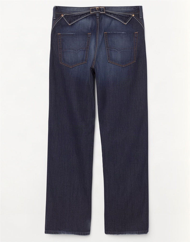Diesel Herren Pheyo Distressed Straight Jeans W33 L34 Marineblaue Baumwolle