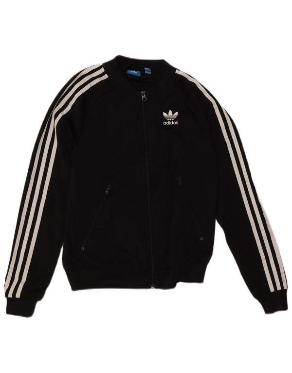 Adidas Damen Graphic Trainingsanzug Top Jacke UK 6 XS Schwarz Polyester
