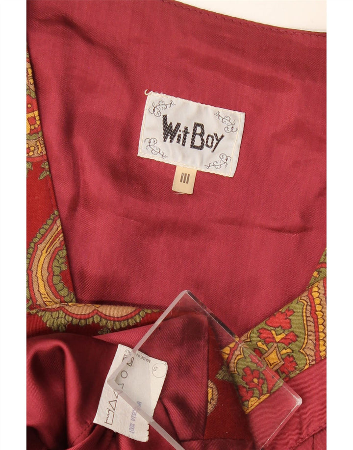 Wit Boy Herren-Weste, mittelgroß, Burgunderrot, Paisley-Viskose