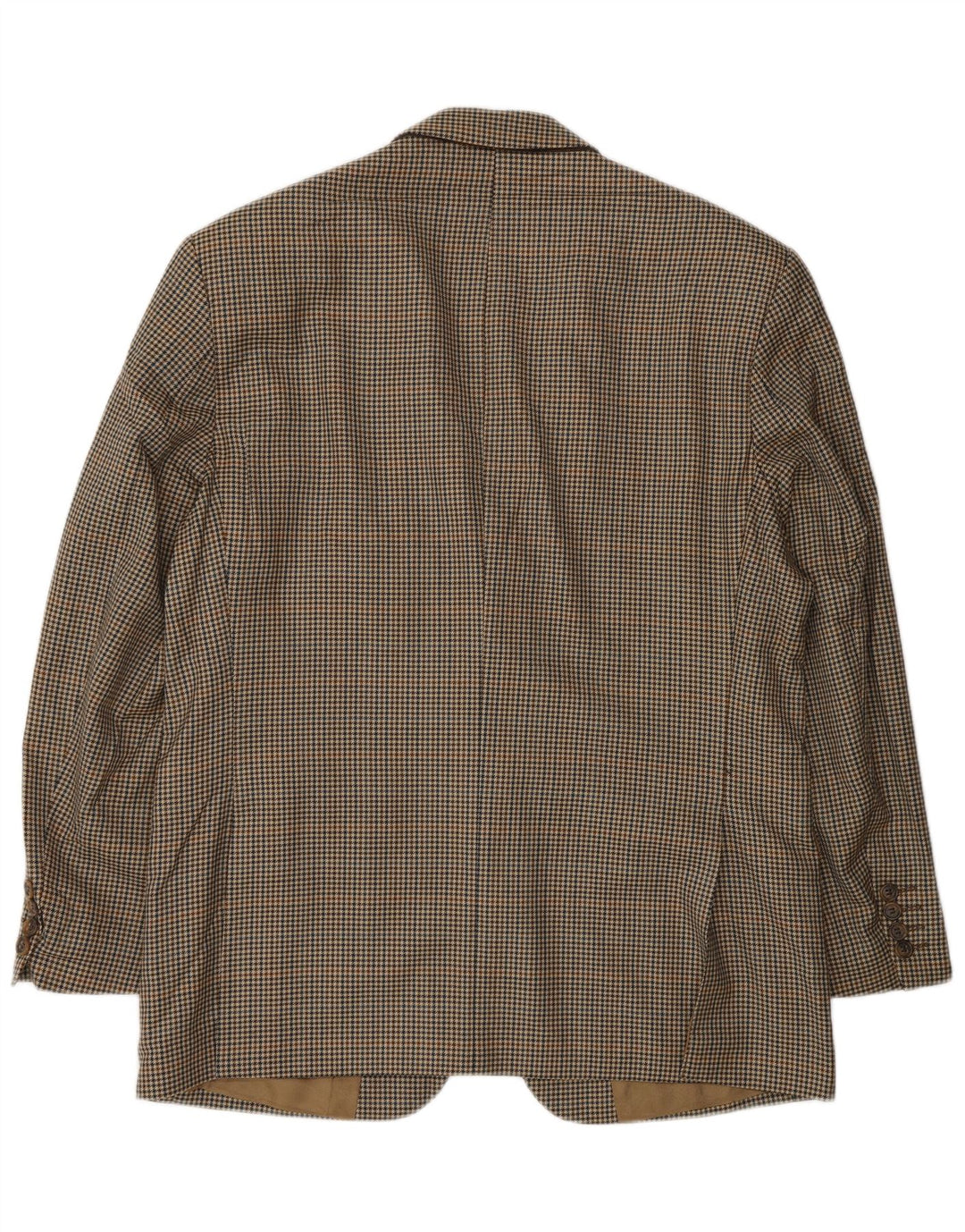 Marks & Spencer Herren-Blazer mit 2 Knöpfen, UK 40, mittelbeige karierte Wolle