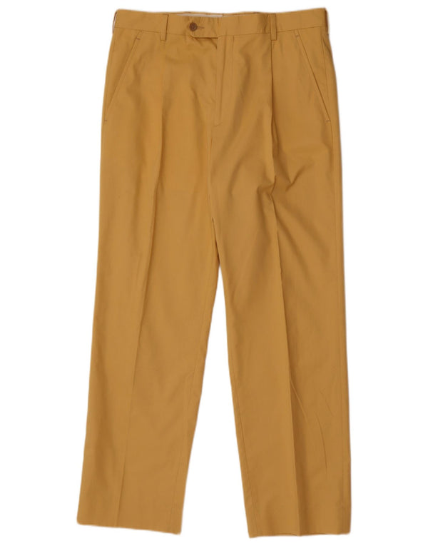 Vintage Herren Straight Chino Hose IT 48 Medium W32 L30 Gelbe Baumwolle