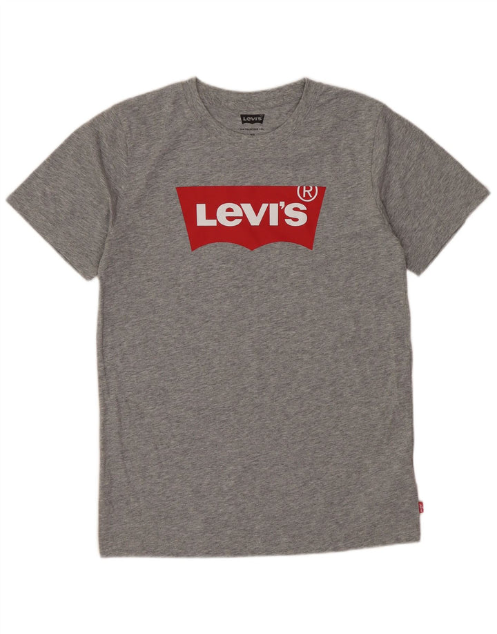 Levi's Jungen-T-Shirt mit Grafik, 15–16 Jahre, grau gefleckte Baumwolle