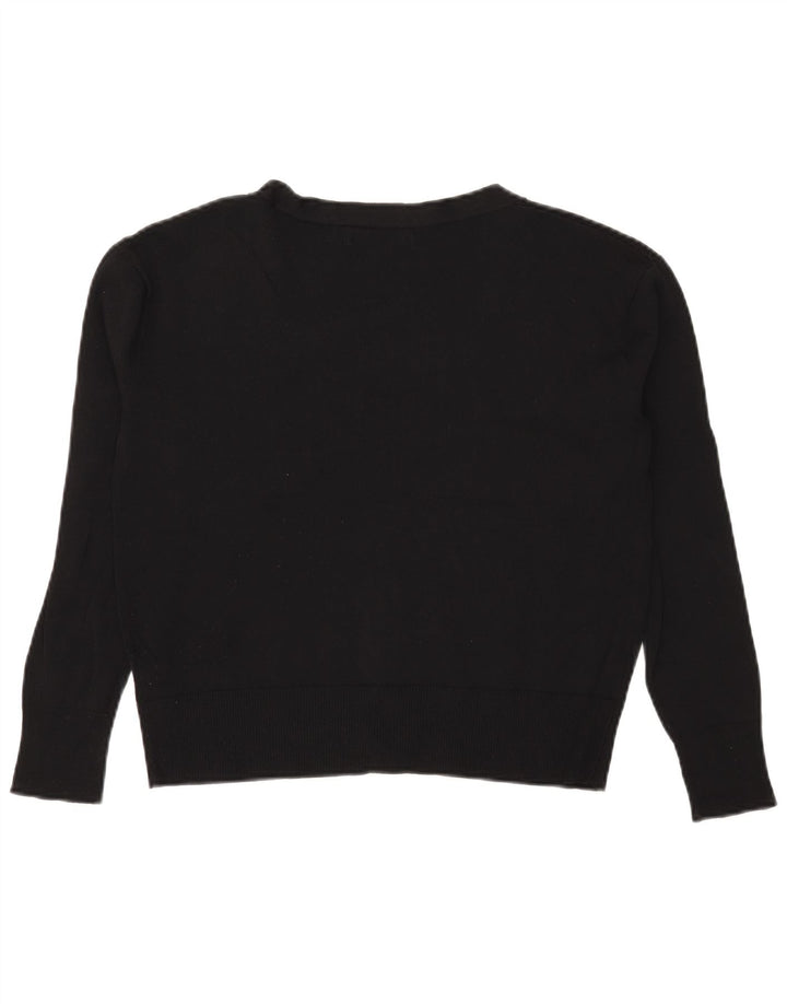 Marks & Spencer Damen Crop Oversized Cardigan Pullover UK 8 Small Schwarz