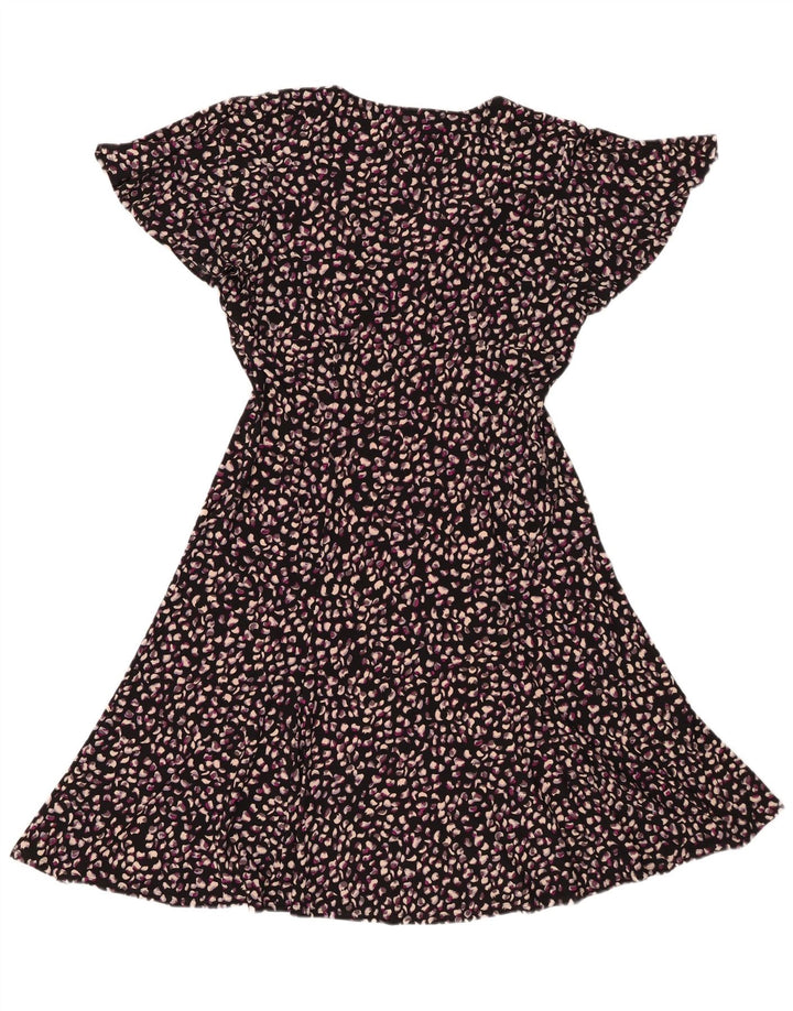 Chaps A-Linien-Kleid für Damen, Größe 44, groß, schwarz geflecktes Polyester
