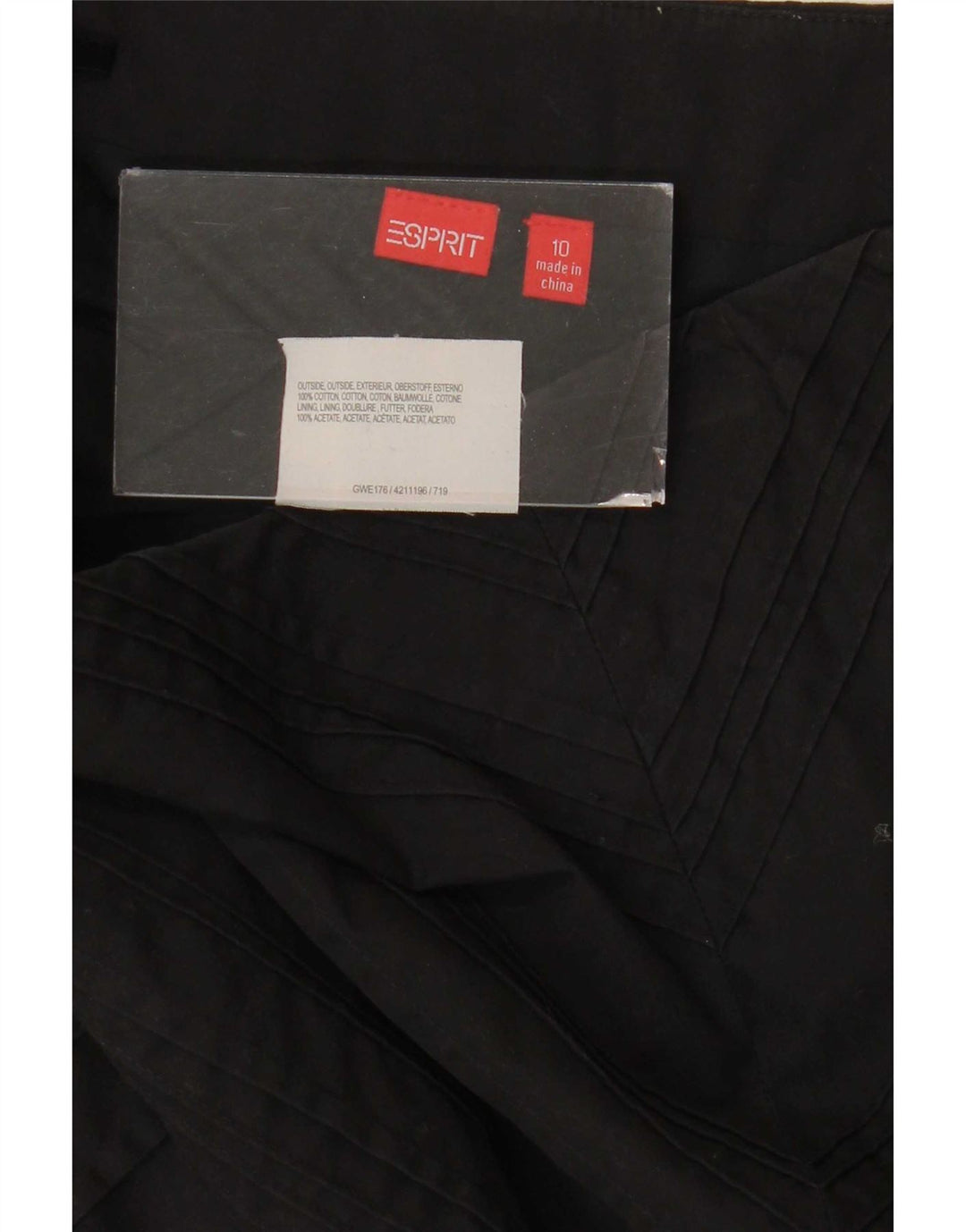Esprit Damen A-Linien-Rock UK 10 Small W30 Schwarz Baumwolle