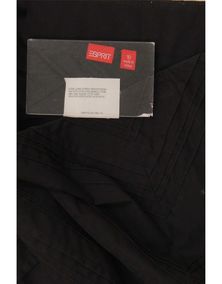 Esprit Damen A-Linien-Rock UK 10 Small W30 Schwarz Baumwolle