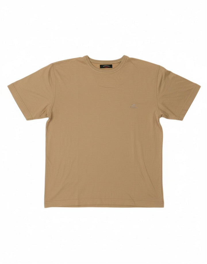 VINTAGE Mens T-Shirt Top IT 52 Large Beige Cotton