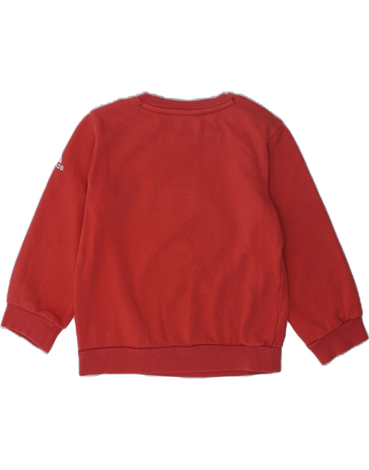 ADIDAS Baby Girls Graphic Sweatshirt Jumper 18-24 Months Red Cotton | Vintage Adidas | Thrift | Second-Hand Adidas | Used Clothing | Messina Hembry 
