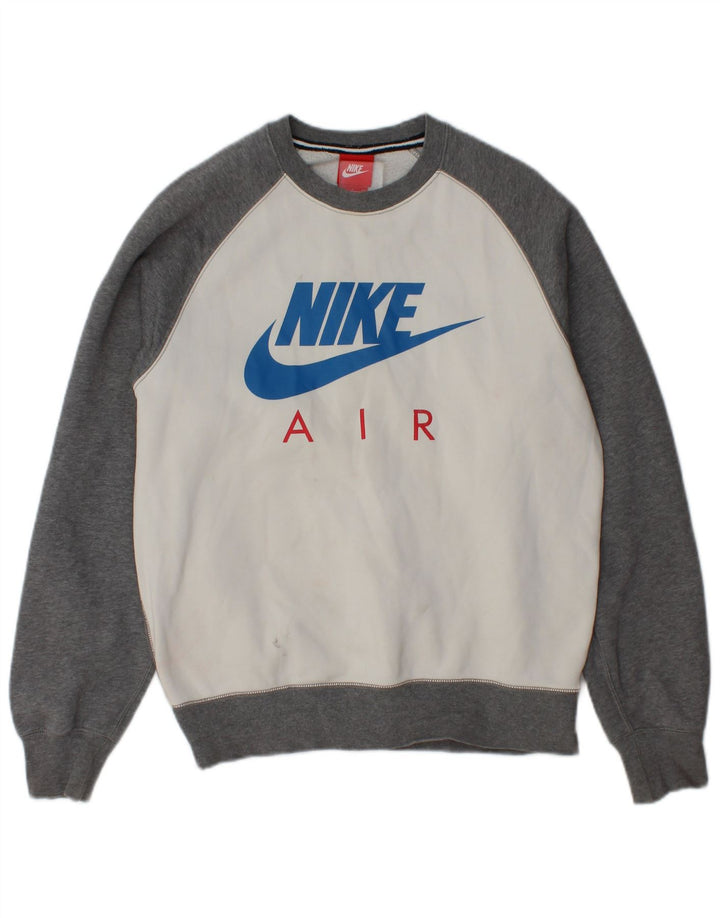 Nike Herren-Sweatshirt mit Grafik, Größe S, Grau, Colourblock-Baumwolle