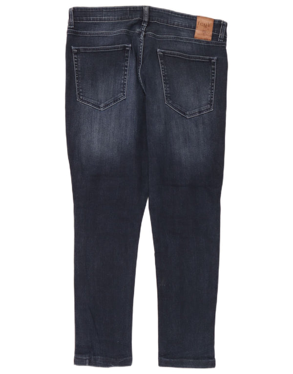 French Connection Herren Distressed Slim Jeans W36 L28 Marineblaue Baumwolle